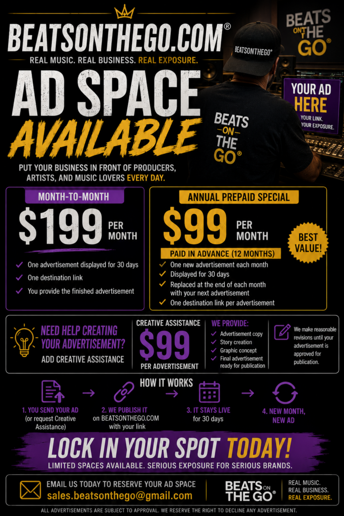 BEATSONTHEGO advertising space promotional poster