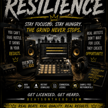 RESILIENCE sample-free hip hop beat artwork by M3NYFAC3Z featuring strength, perseverance, and hope rising from adversity | BeatsOnTheGo.com